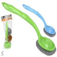 Щетка для посуды с ручкой и запасками 3пр/наб 29см