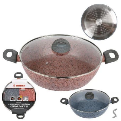 Сковорода-сотейник с крышкой литая 