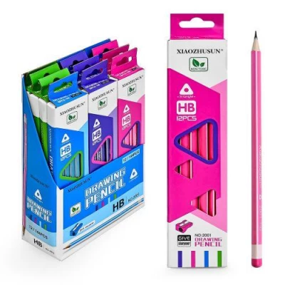 Карандаш ч/гр с ластиком и точилкой 12шт/наб HB