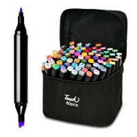 Маркеры двухсторонние черный корпус 80цв масляные