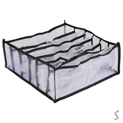 Коробка-органайзер для хранения белья 6отд 32*32*12см