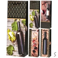 Пакет подарочный бумажный под бутылку 