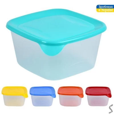 Контейнер пищевой прозрачный "Каскад" 1.2л 14*14*8.2см