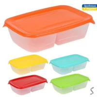 Контейнер пищевой прозрачный 2отд 400/600мл 22.5*15*6см