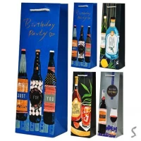 Пакет подарочный бумажный под бутылку 