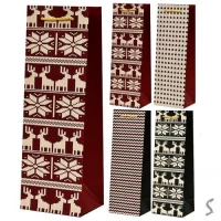 Пакет подарочный бумажный под бутылку 