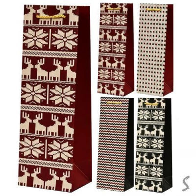 Пакет подарочный бумажный под бутылку Пакет подарочный бумажный под бутылку