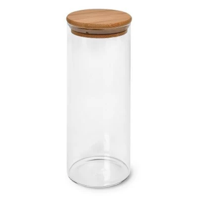 Банка с бамбуковой крышкой 1.1л 8.5*20см