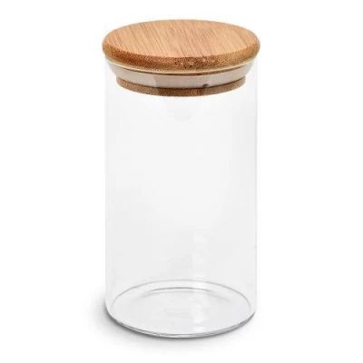 Банка с бамбуковой крышкой 350мл 6.5*12см