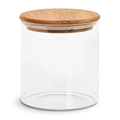 Банка с бамбуковой крышкой  550мл 8.5*10см