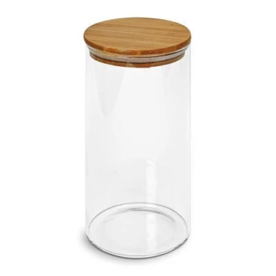 Банка с бамбуковой крышкой 1.5л 10*20см