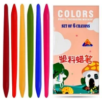 Мелки восковые 6цв