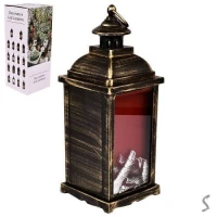 Камин-светильник декоративный с LED подсветкой USB 13*13*30см  (без батареек)