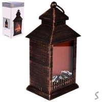 Камин-светильник декоративный с LED подсветкой USB 15*12*30см (без батареек)