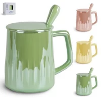 Чашка с крышкой и ложкой "Colored" 400мл	