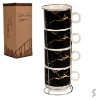 Чашки на подставке "Marble" 5пр/наб 250мл	