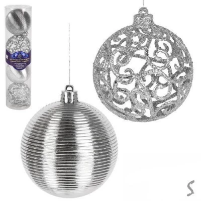 Елочные шарики 8см 4шт/наб