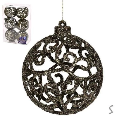 Елочные шарики 8см 6шт/наб