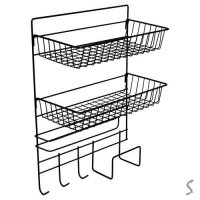 Полка-органайзер с держателем настенная 3яр 3кр 30*14*40см
