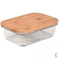 Масленка с бамбук. крышкой 15*10.5*5см