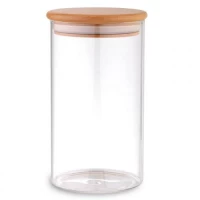 Банка с бамбуковой крышкой 1.35л 10*18см