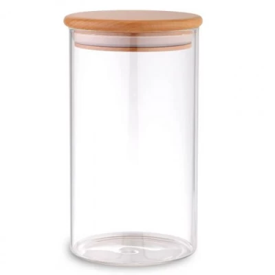 Банка с бамбуковой крышкой 1.35л 10*18см