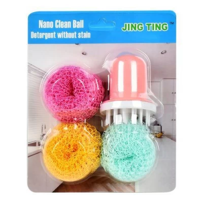 Набор для уброрки (мочалки, держатель) 4пр/наб 19*16см Набор для уброрки (мочалки, держатель) 4пр/наб 19*16см