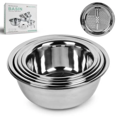 Миски с теркой SS 6пр/наб d24/26/28/30/32см Миски с теркой SS 6пр/наб d24/26/28/30/32см