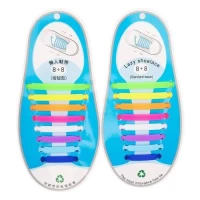 Шнурки силиконовые без завязок "Mix" 16шт/наб 4.5/5/5.5/6/6.5/6.8/7.3/7.8см	