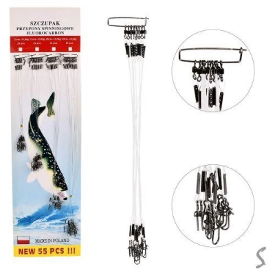 Поводок флюорокарбоновый 17/21/28/33см 55шт/уп