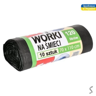 Пакеты для мусора сверхпрочные TOP PACK 120л 10шт/уп 70*110см