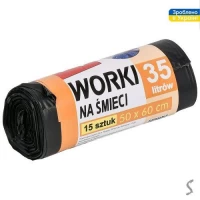 Пакеты для мусора сверхпрочные TOP PACK 35л 15шт/уп 50*60см