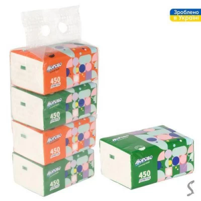 Салфетки бумажные Horoso 3-х слойные 450шт/уп 15*20см