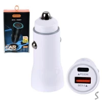 Автомобильное зарядное устройство PD USB-C 20W/USB QC 3.0 Автомобильное зарядное устройство PD USB-C 20W/USB QC 3.0