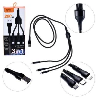 Кабель GTL 3-in-1 USB to Lightning+Micro+Type-C 200W 1.2м