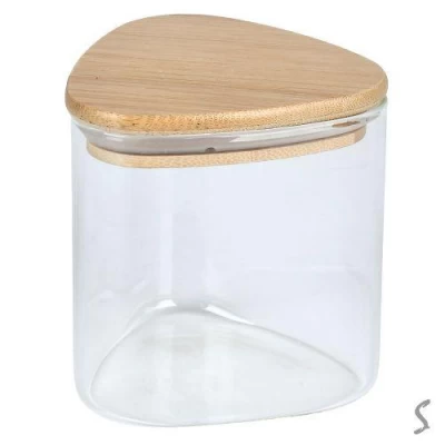 Банка с бамбуковой крышкой "Bermuda" 600мл 10*10см Банка с бамбуковой крышкой "Bermuda" 600мл 10*10см