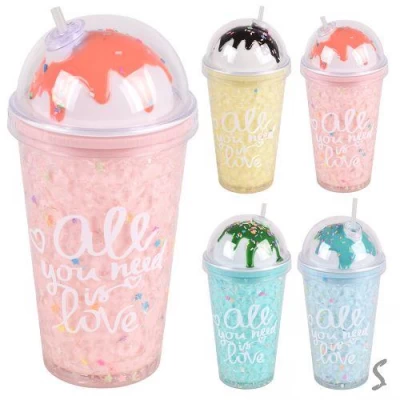 Стакан с крышкой и трубочкой "Topping" 450мл