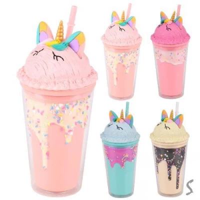 Стакан с крышкой и трубочкой "Unicorn" 450мл