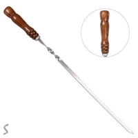 Шампур с деревянной ручкой SS 610*12*3мм