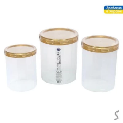 Контейнеры пищевые с резьбой 3пр/наб 1л/1.5л/2л d14*16.5см