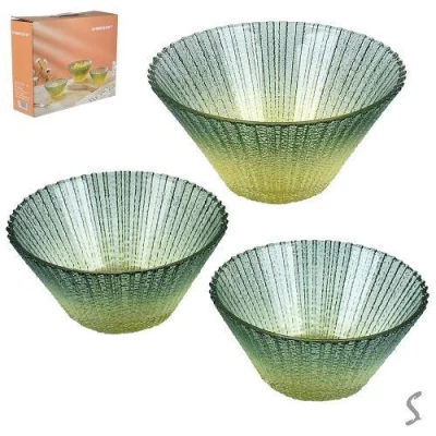 Салатник стекло "Emerald" 3пр/наб d12/15см