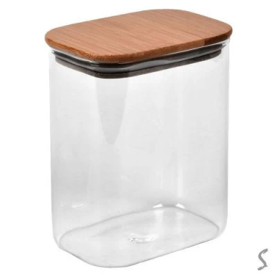 Банка с бамбуковой крышкой 