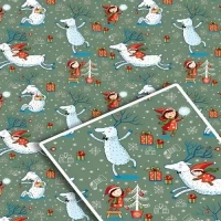 Бумага упаковочная мелованная новогодняя 70*100см 10л/уп