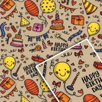 Бумага упаковочная крафт "Шарики на буром" 70*100см 10л/уп	