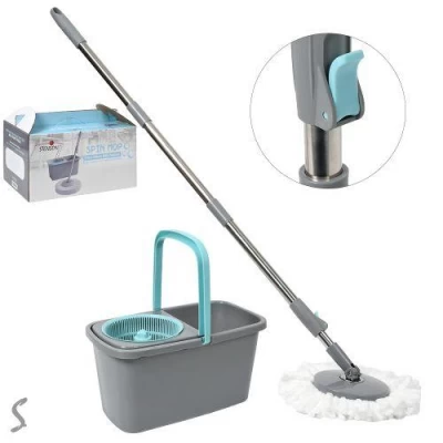 Швабра с ведром с автоматическим отжимом телескоп.ручка 39*21*20см/125см