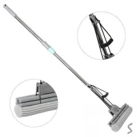 Швабра с отжимом телескопическая ручка 128*27см