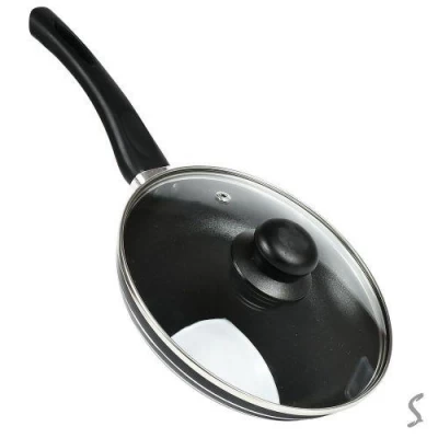 Сковорода антипригар d24см с крышкой стекло