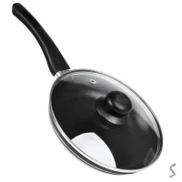 Сковорода антипригар d26см с крышкой стекло