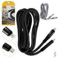 Кабель KLGO Type-C to Lightning 2.0м (9V/2.2A 20W)