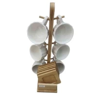 Чашки на бамбуковой подставке 12пр/наб 180мл (6чашек, 6блюдец)